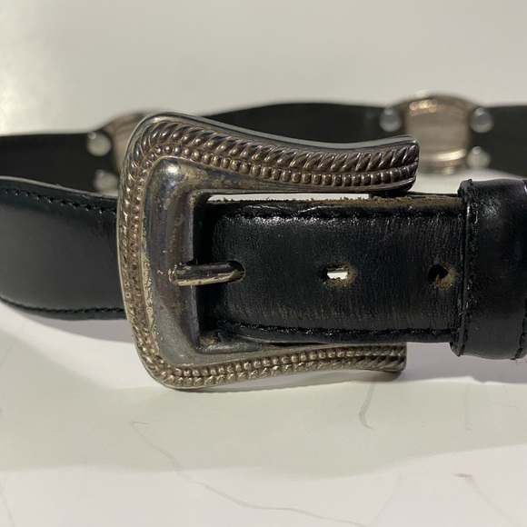 FOSSIL Women's Black W/Silver Belt S Description is in pictures (tarnished) - Picture 3 of 9